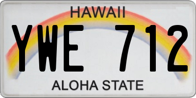 HI license plate YWE712