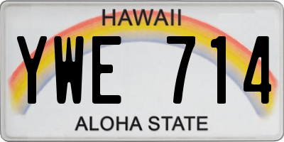 HI license plate YWE714