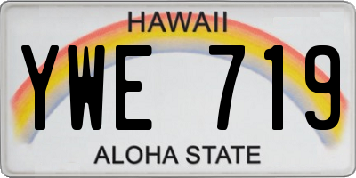 HI license plate YWE719