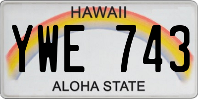 HI license plate YWE743