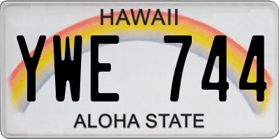 HI license plate YWE744