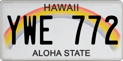 HI license plate YWE772