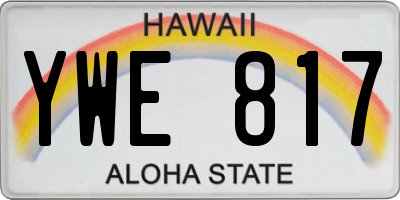 HI license plate YWE817