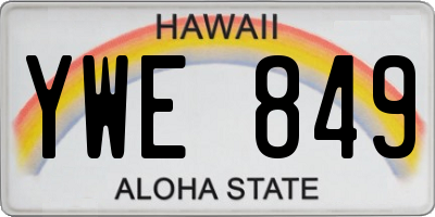 HI license plate YWE849