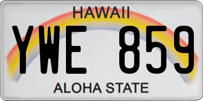 HI license plate YWE859