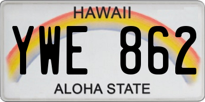 HI license plate YWE862
