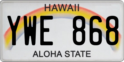 HI license plate YWE868