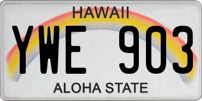 HI license plate YWE903