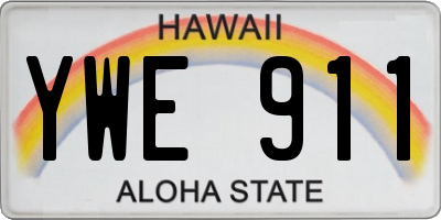 HI license plate YWE911