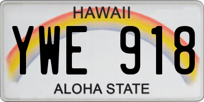 HI license plate YWE918