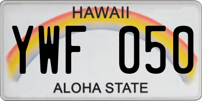 HI license plate YWF050