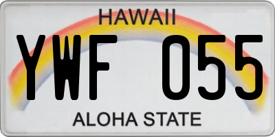 HI license plate YWF055