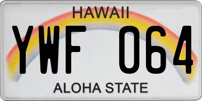 HI license plate YWF064