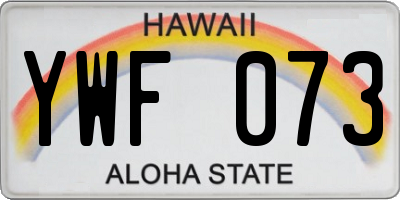 HI license plate YWF073