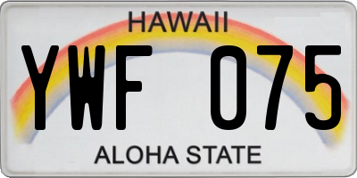HI license plate YWF075