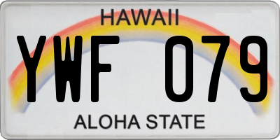 HI license plate YWF079