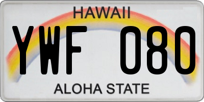 HI license plate YWF080