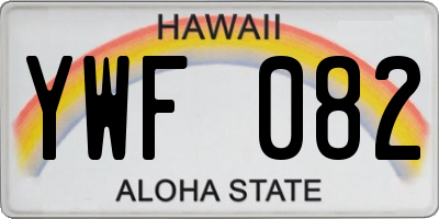 HI license plate YWF082