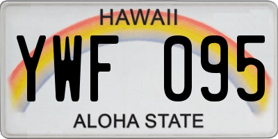 HI license plate YWF095
