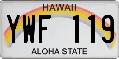 HI license plate YWF119