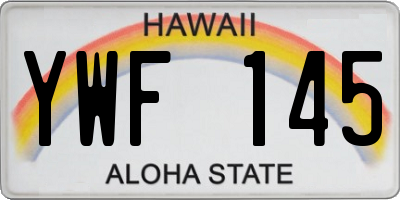 HI license plate YWF145