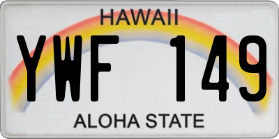 HI license plate YWF149