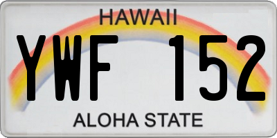 HI license plate YWF152