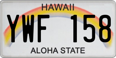 HI license plate YWF158
