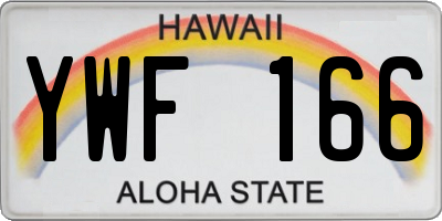 HI license plate YWF166