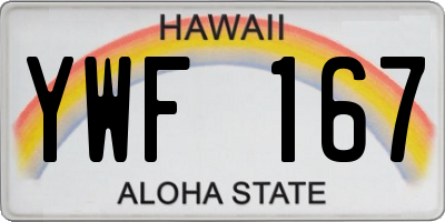 HI license plate YWF167