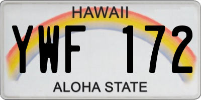 HI license plate YWF172