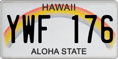HI license plate YWF176