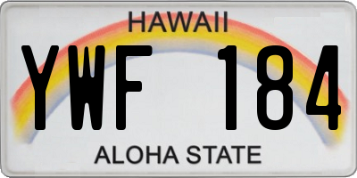 HI license plate YWF184