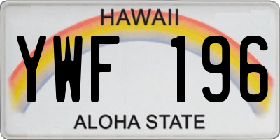 HI license plate YWF196