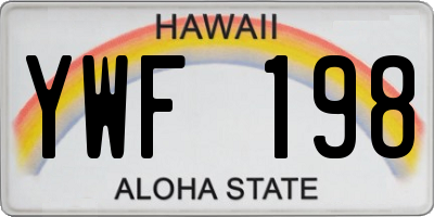 HI license plate YWF198