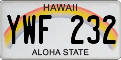 HI license plate YWF232