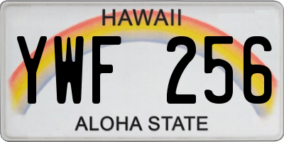 HI license plate YWF256