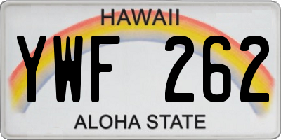 HI license plate YWF262