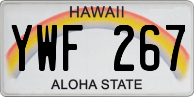 HI license plate YWF267