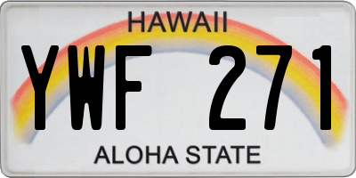 HI license plate YWF271