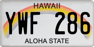 HI license plate YWF286