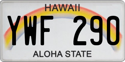 HI license plate YWF290
