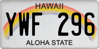 HI license plate YWF296