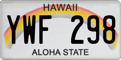 HI license plate YWF298