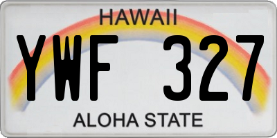 HI license plate YWF327