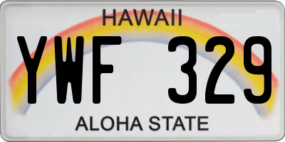 HI license plate YWF329