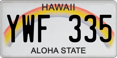 HI license plate YWF335