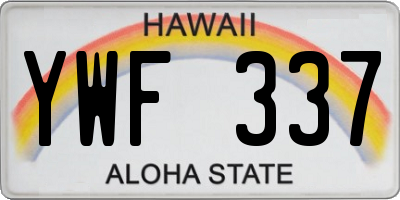 HI license plate YWF337