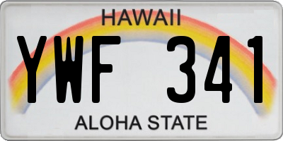 HI license plate YWF341