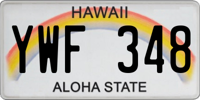 HI license plate YWF348